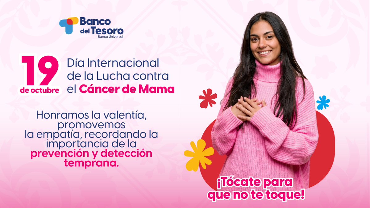 bcodeltesoro's tweet photo. La prevención es un acto de amor propio👩‍🦱

¡Tócate para que no te toque!

#19OCT2026  #DiaInternacionalDelCancerDeMama https://t.co/fGlm8ARvrv