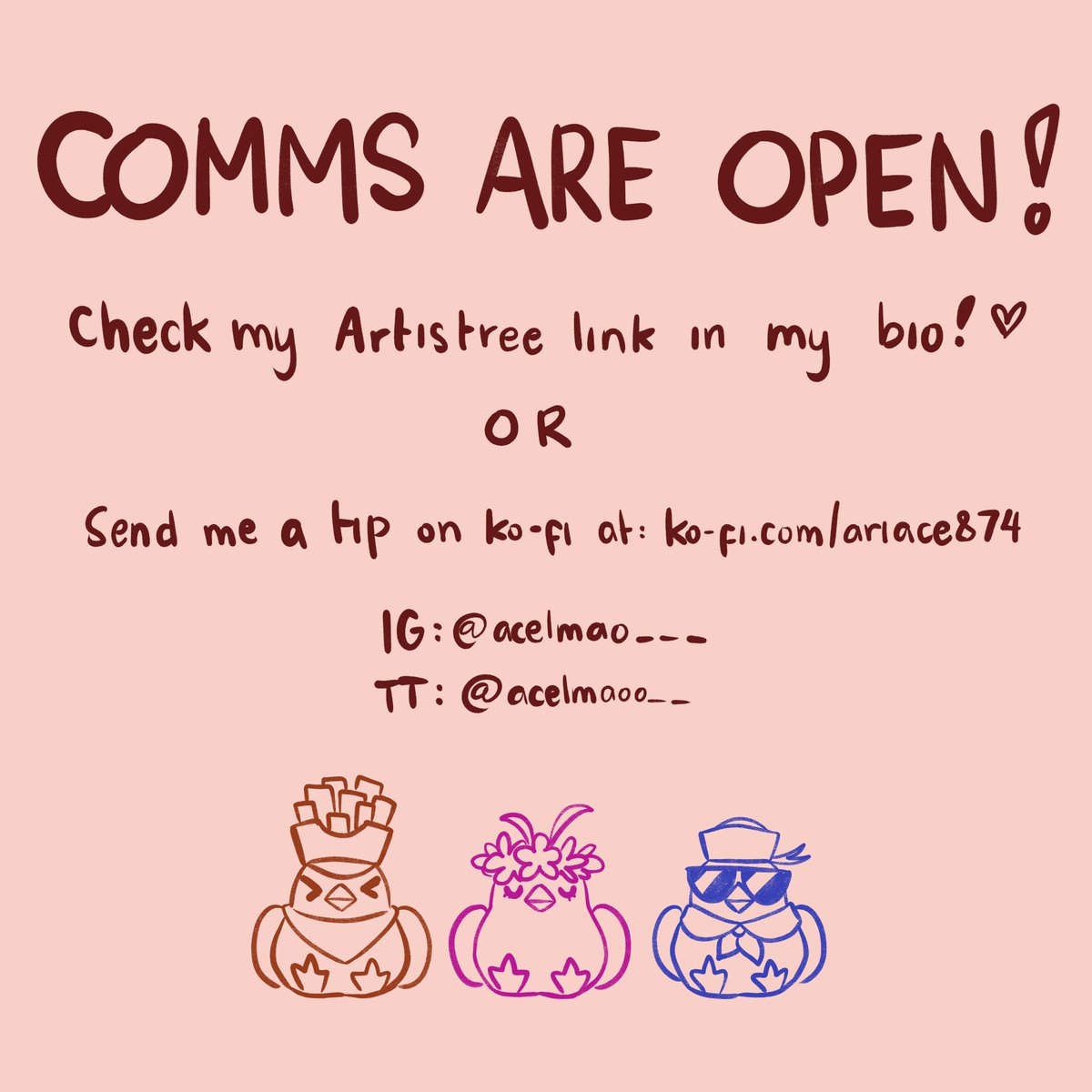 AceLMAO_'s tweet photo. My commissions are open! If you're interested, check out my artistree link:
https://t.co/hshDLoLCv3
Or support me on ko-fi through the link in my bio!

Have a great rest of your day 💛 https://t.co/QoZmlUPGZH