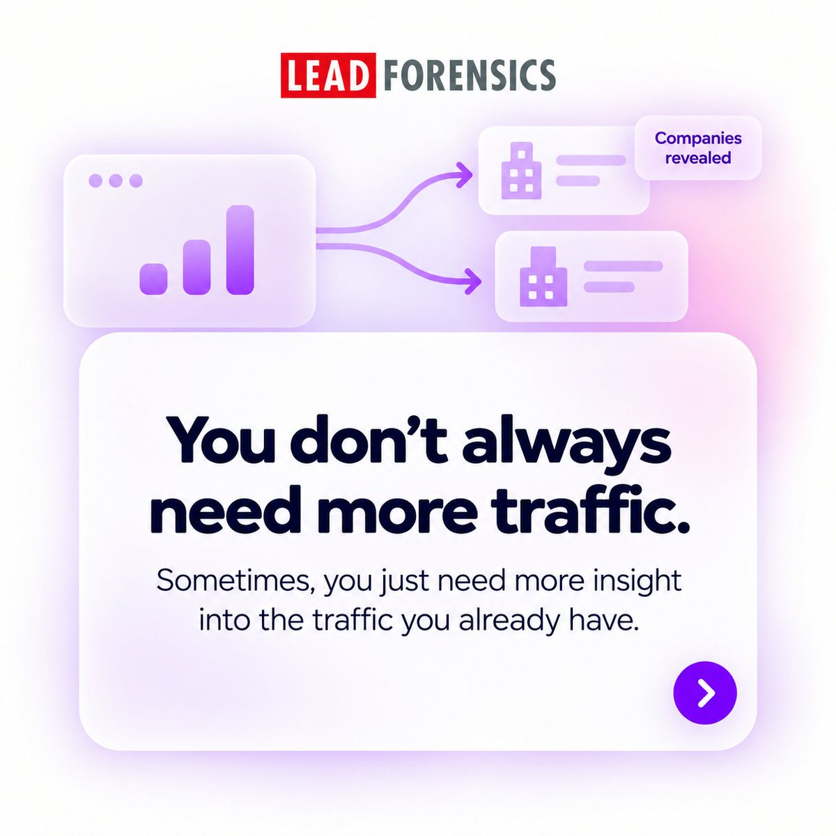 LeadForensics's tweet photo. More traffic isn’t always the answer.

Your website could already be attracting the right businesses. The real opportunity is understanding who they are, what they’re researching and where interest is building.

Start with the traffic you already have.

#B2BMarketing https://t.co/iyC5bR6rPy