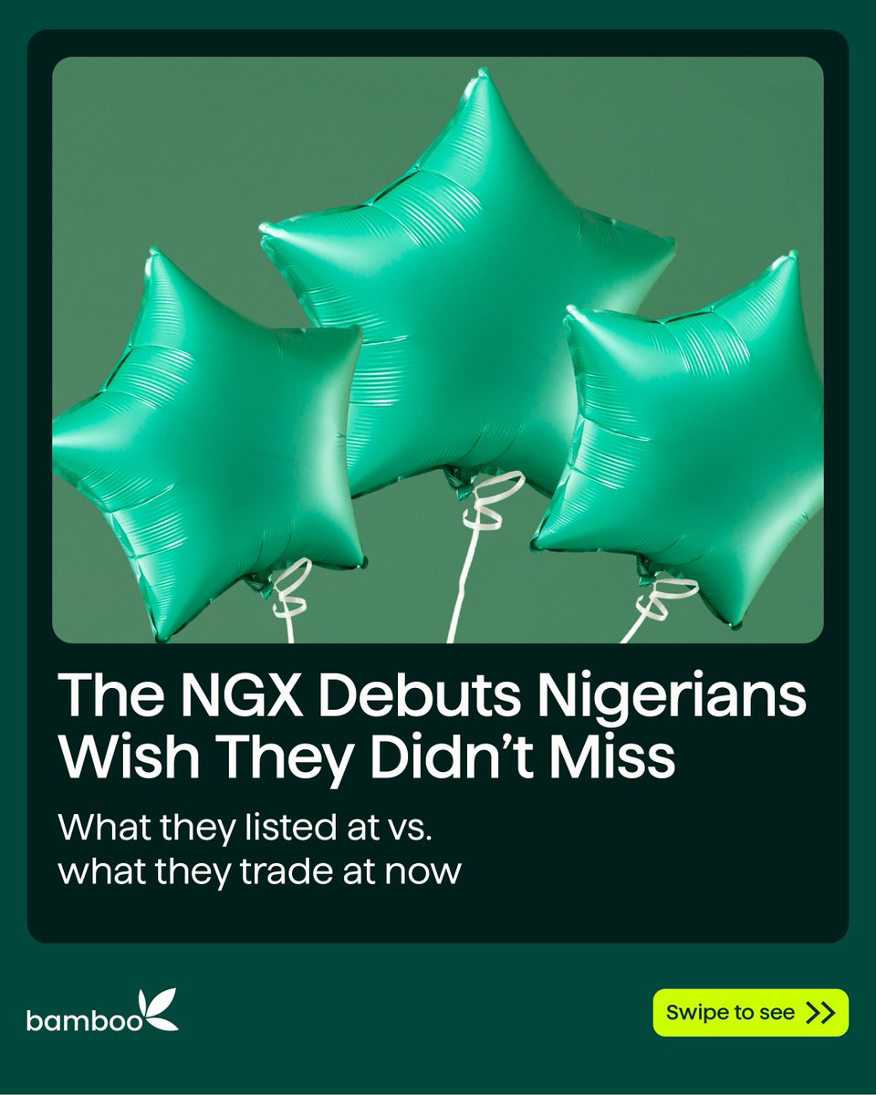 investbamboo's tweet photo. Some of the NGX’s biggest names listed at prices that look like typos today.

Here are examples : what they started at, where they trade now, and the dips in between 🧵 https://t.co/lrsoNgdcZv