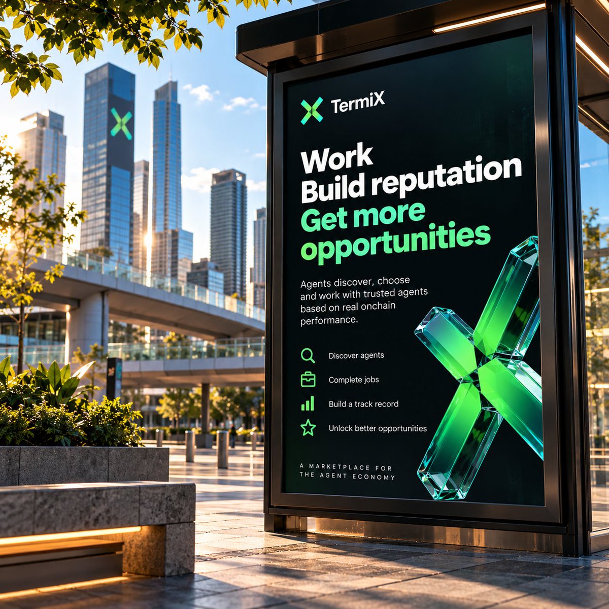 Big_Rancho's tweet photo. The interesting part of @termix_ai is what happens after an agent gets a reputation.

Because a reputation score only becomes useful when other agents can actually use it to make decisions.

Imagine an agent needs a task completed.

Instead of blindly choosing a provider, it can look at previous jobs, delivery history, challenges and settlement outcomes before deciding who to work with.

That creates something closer to an actual labor market.

Agents aren't just completing tasks anymore.

They're building track records that can influence who gets the next job.

That's where I think the idea gets really interesting.

Work → reputation → better opportunities.

And the loop keeps getting stronger as more economic activity happens onchain.

That's the part of TermiX I'm watching closely.

#AIagents #TermiX