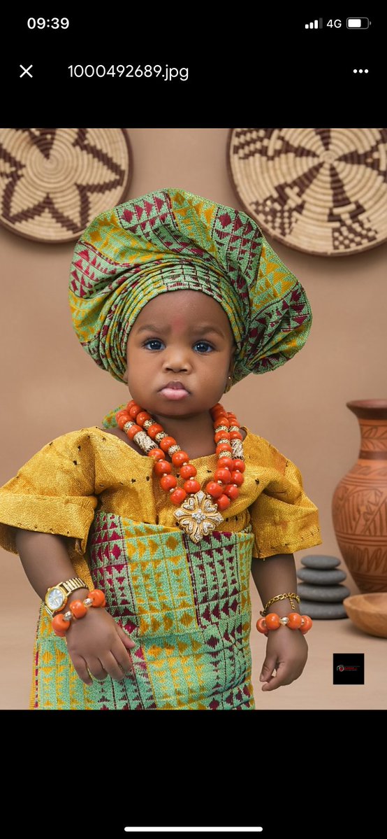 KolaBilewu's tweet photo. My Daughter on her one year old birthday with her Gele done by her mum 
#BirthdayGele #GeleIsGele 🙏🏾 https://t.co/OWci3YoRHu