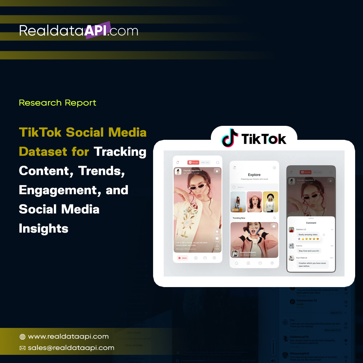 realdatascrape's tweet photo. 📱 Discover TikTok Content &amp; Trend Insights with Real Data API!

Explore now: https://t.co/ugnTQXeNRT

#TikTokDataset #TikTokAnalytics #SocialMediaData #ContentTrends #TrendAnalysis #RealDataAPI https://t.co/8k23xviG0D