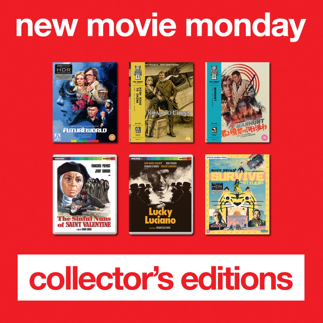 FOPPofficial's tweet photo. Collector's editions out today:

• Futureworld
• High Road to China
• Manhunt
• The Sinful Nuns of St. Valentine
• Lucky Luciano
• Survive Style 5+

#gettofopp https://t.co/qp2jNQpIM7