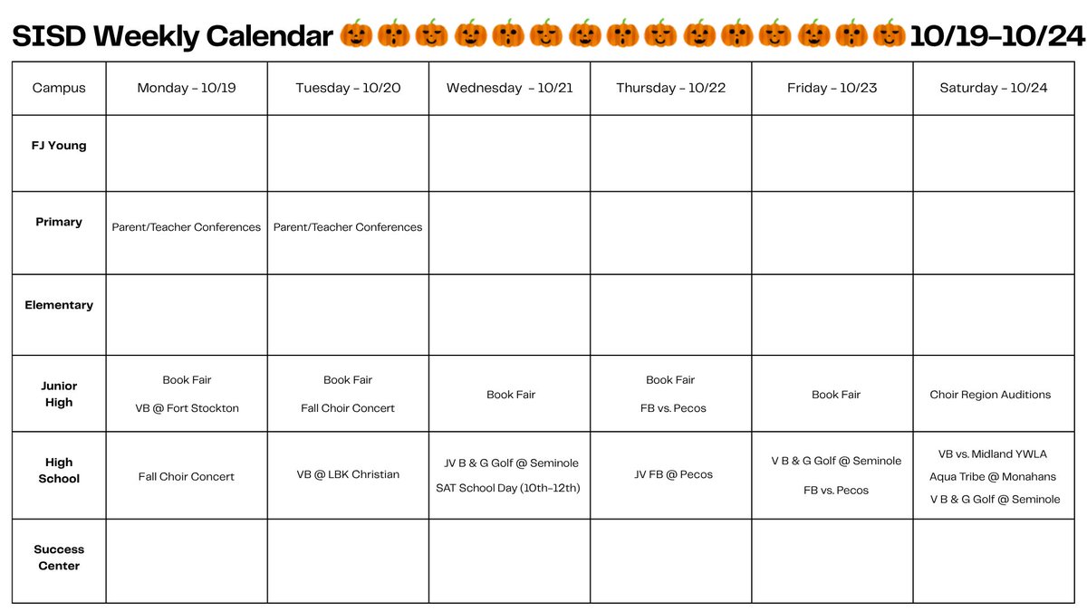 SeminoleISD's tweet photo. Stay Connected: SISD This Week 🏹

For a detailed district calendar and complete sports schedule, check out the links below:
District Calendar: https://t.co/JzGKuTke8R
Sports Calendar: https://t.co/Vn2fsxkc2s

#TR1BE https://t.co/bKUswIQH9y