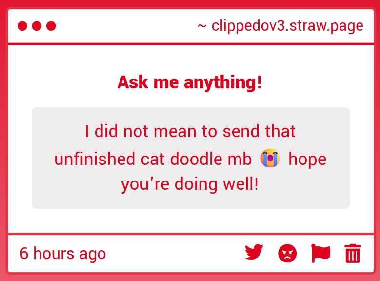 clippedov3's tweet photo. don't worry! I don't think I got anything :(( would love to see your doooodles! https://t.co/f3O3o4sx5e