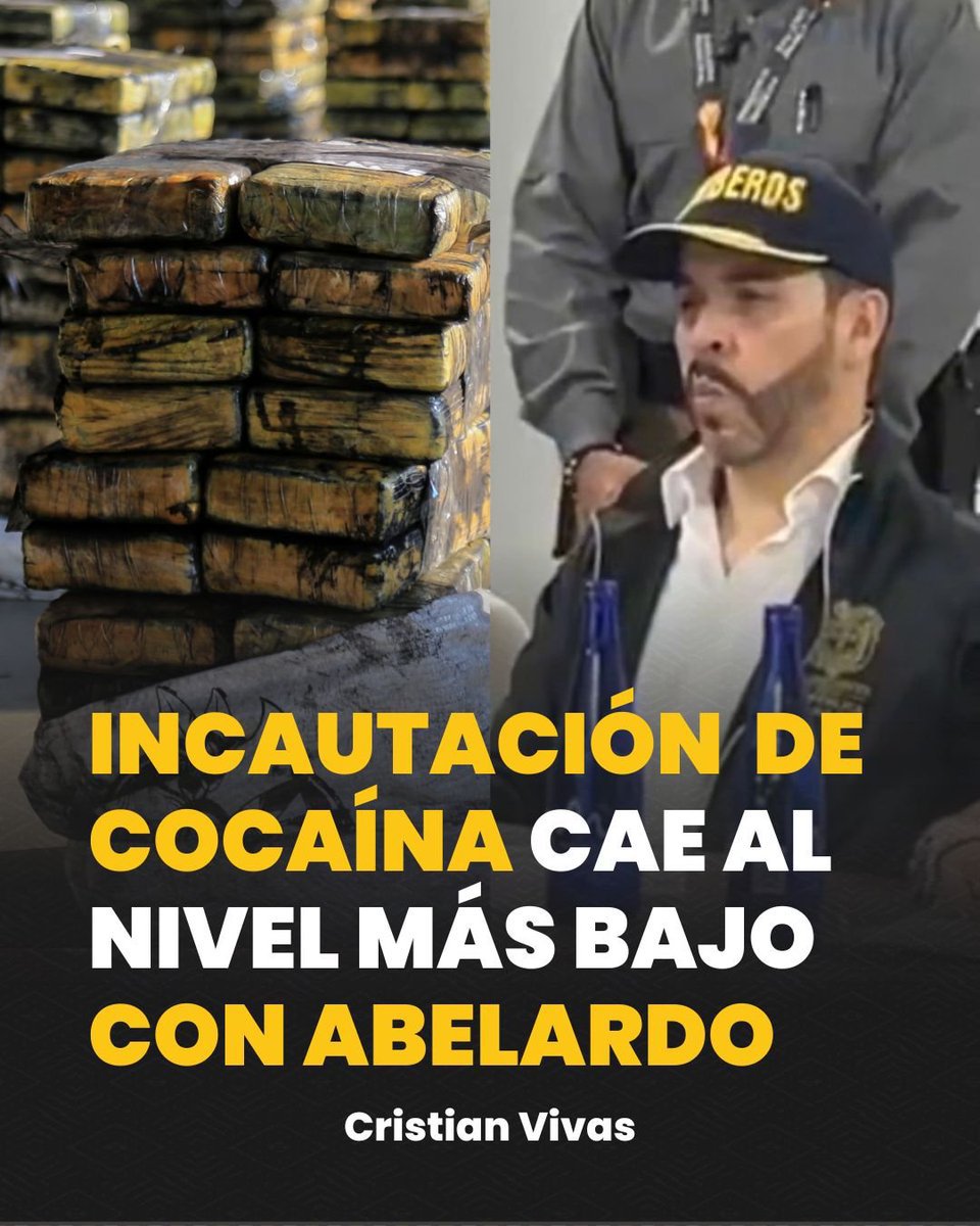 Eclides3's tweet photo. "En 10 días acabaré con las organizaciones del narcotráfico"
Las incautaciones de cocaína en Colombia registraron una caída en septiembre de 2026, ubicándose en 36.635 kg, el registro mensual más bajo desde diciembre de 2021,de acuerdo con datos del Ministerio de Defensa. https://t.co/Qxbg5DguQW