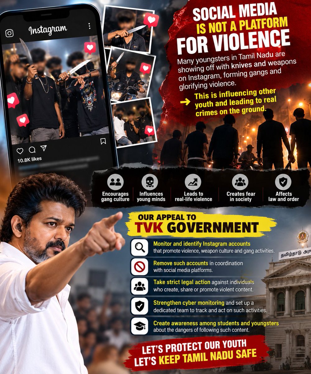 ScorpionSu58042's tweet photo. இன்ஸ்டாகிராமில் இந்த கத்தி வெச்சு Post போடுற ரவுடி பசங்களை முதலில் கண்காணிக்கணும்...

சாதி பெருமை பேசி பொது இடங்களில் அலப்பறை செய்து பதிவிடும் ஆட்களையும் கண்காணிக்க வேண்டும். 

இது போன்று ID களை முடக்க வேண்டும்...

இவனுங்களை கூப்பிட்டு போலீஸ் எச்சரிக்கை கொடுக்க வேண்டும்...

இவனுங்க இந்த சமூகத்திற்கே கேடு...

இவனுங்களை கட்டுக்குள் வைத்தாலே பாதி குற்றங்கள் குறையும்

Kindly take this concern and Monitor and keep them in control 🙏🏽 @CMOTamilnadu @BussyAnand
@tnpoliceoffl @CTR_Nirmalkumar @AadhavArjuna