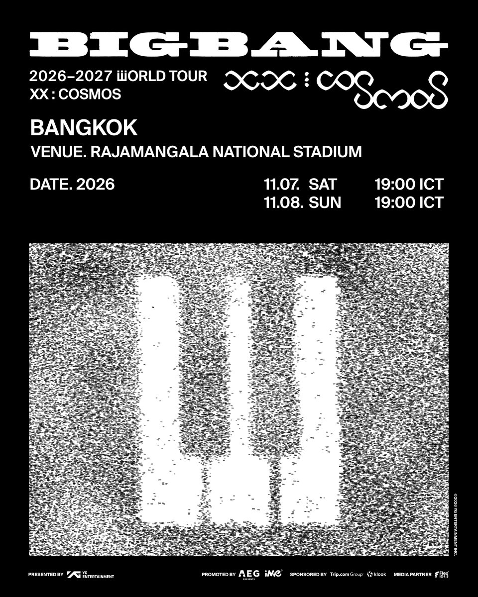 Flex_Connect's tweet photo. #FlexแจกบัตรBIGBANGWORLDTOURINBANGKOK 

สิ้นสุดการรอคอยที่ยาวนาน สำหรับไอคอนระดับตำนานแห่งวงการ K-POP อย่าง BIGBANG ที่ได้ประกาศ WORLD TOUR เป็นที่เรียบร้อย พร้อมกับการมาประเทศไทยอย่างแน่นอนกับงาน BIGBANG 2026-2027 WORLD TOUR < XX : COSMOS > IN BANGKOK ในวันเสาร์ที่ 7 พฤศจิกายน 2569 ที่ ราชมังคลากีฬาสถาน 

และพิเศษสำหรับชาว Flex 104.5 เพียงแค่มีแอปพลิเคชั่น FlexConnect ก็สามารถมาร่วมกิจกรรมเพื่อลุ้นรับบัตรเข้างาน BIGBANG 2026-2027 WORLD TOUR < XX : COSMOS > IN BANGKOK  (รางวัลละ 1 ใบ)  ตามรายละเอียดด้างล่างนี้ได้เลย

💥ก่อนกด Redeem กรุณตรวจสอบที่หน้า Profile ว่าใช้ ชื่อ-นามสกุล ที่ตรงกับบัตรประชาชน และเบอร์ติดต่อที่สามารถติดต่อได้ เพื่อใช้ยืนยันตัวตนในการรับของรางวัลเท่านั้น (ไม่อนุญาตให้มีการแก้ไขข้อมูลหลังจากกด Redeem ทุกกรณี)
💥เมื่อยืนยันกด Redeem แล้ว จะไม่สามารถเรียกคืน FlexCoins ได้ทุกกรณี
.
✅ กติกาการร่วมกิจกรรม
1. เปิดแอปพลิเคชัน FlexConnect และสะสม FlexCoins จากการฟังเพลง (ต้องลงทะเบียนเป็นสมาชิกด้วยชื่อ-นามสกุลที่ตรงกับบัตรประชาชนเท่านั้น)
2. เข้าร่วมกิจกรรมลุ้นรับบัตรโดย ใช้ 4,000 FlexCoins เพื่อรับสิทธิ์การลุ้นรับบัตรจำนวน 1 สิทธิ์ สามารถกด Redeem ได้มากกว่า 1 ครั้ง (ยิ่งกดมาก ยิ่งมีสิทธิ์มาก)
3. ผู้ร่วมกิจกรรมต้องกรอกข้อมูลที่หน้า Profile ให้ครบทุกข้อ เพื่อใช้ยืนยันในการรับสิทธิ์และของรางวัล 
4. 1 Account / 1 อีเมล / 1 เบอร์ / 1 ชื่อ / 1 สิทธิ์ 
5. ชื่อ นามสกุล ต้องตรงกับบัตรประชาชน เพื่อใช้ยืนยันรับของรางวัล กรณีพบว่าชื่อนามสกุลไม่ตรงกับบัตรประชาชน ทางบริษัทขอสงวนสิทธิ์ในการไม่ให้ของรางวัลในทุกกรณี
6. สามารถเริ่มกด Redeem ได้ตั้งแต่วันที่ 26 ต.ค. – 3 พ.ย. 2569 เวลา 23.59 น. 
7. ประกาศผู้โชคดีที่ได้รับรางวัลที่ Facebook Page FlexConnect ในวันที่ 5 พ.ย. 2569
.
กติกาการรับของรางวัล สำหรับผู้ได้รับรางวัล
💥 ผู้โชคดีที่ได้รับรางวัล จะได้รับการติดต่อจากเจ้าหน้าที่ตามเบอร์ติดต่อที่ได้ลงทะเบียนไว้เท่านั้น หากติดต่อไม่ได้ ถือว่าสละสิทธิ์ทันที (ไม่อนุญาตให้มีการแก้ไขข้อมูลหลังจากลงทะเบียนทุกกรณี) 
💥 ขอสงวนสิทธิ์ท่านละ 1 รางวัลเท่านั้น หากมีรายชื่อซ้ำต้องสละสิทธิ์ที่เกิน
💥 หากผู้โชคดีท่านใดไม่สามารถเข้ามารับรางวัลตามวัน เวลา และสถานที่ที่กำหนดได้ ให้ถือว่าสละสิทธิ์ของรางวัลทันที
💥 คณะกรรมการคัดเลือกผู้โชคดีด้วยระบบสุ่ม ไม่ใช่จำนวนการกด Redeem 
💥 งดการซื้อขายบัตรในทุกกรณี หากพบว่ามีการกระทำโดยมิชอบ หรือผิดกฎหมาย ทางบริษัทสามารถเรียกคืนรางวัลได้ในทุกกรณี
💥 ผู้ที่ได้รับบัตรต้องปฏิบัติตามเงื่อนไขที่ผู้จัดงานกำหนด
💥 บริษัทฯ ขอสงวนสิทธิ์ในการเปลี่ยนแปลงกติกาเงื่อนไข ข้อกำหนดหรือของรางวัล โดยไม่ต้องแจ้งให้ทราบล่วงหน้า หากมีข้อพิพากคำตัดสินของบริษัทฯ ถือเป็นที่สิ้นสุด
💥 ผู้เข้าร่วมกิจกรรมอนุญาตให้บริษัทฯ ใช้ชื่อ หรือข้อมูลในสื่อโฆษณา ประชาสัมพันธ์ หรือทำกิจกรรมการตลาดอื่นๆ ได้
💥 ทางบริษัท เฟล็กซ์ สเตชั่น จำกัด ไม่มีส่วนเกี่ยวข้องในการกำหนดมูลค่าของรางวัล
💥 ของรางวัลไม่สามารถโอนให้ผู้อื่น และไม่สามารถเปลี่ยนแปลงเป็นเงินสด หรือรางวัลอื่นๆ ได้ หากทีมงานพบว่ามีการกระทำโดยมิชอบ หรือผิดกฎหมาย ทางบริษัทสามารถเรียกคืนรางวัลได้ในทุกกรณี
.
#BIGBANG #COSMOS_WORLD_TOUR #COSMOS_WORLD_TOUR_IN_BANGKOK
#BIGBANG_IS_BACK #20thAnniversary #YG #AEGPresentsAsia #iMeThailand
#Flex1045 #FlexConnect #FlexแจกบัตรBIGBANGWORLDTOURINBANGKOK