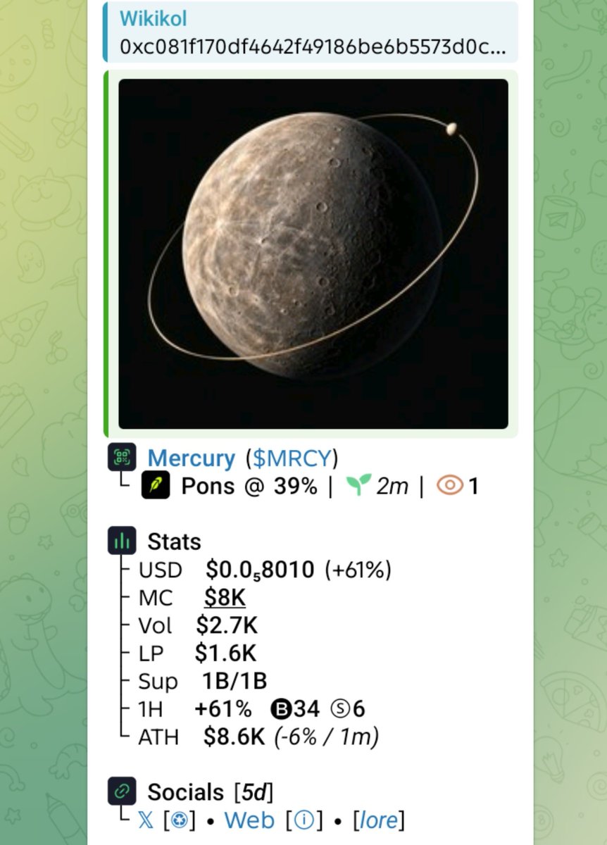 WikiKol1's tweet photo. Watch your entry on $MRCY
CA

0xc081f170df4642f49186be6b5573d0c6fb78da1b

#SMNO #CRYPTOAI #CRYPTOCLARITYACT #MEMECOIN https://t.co/3wOUVc1sbu