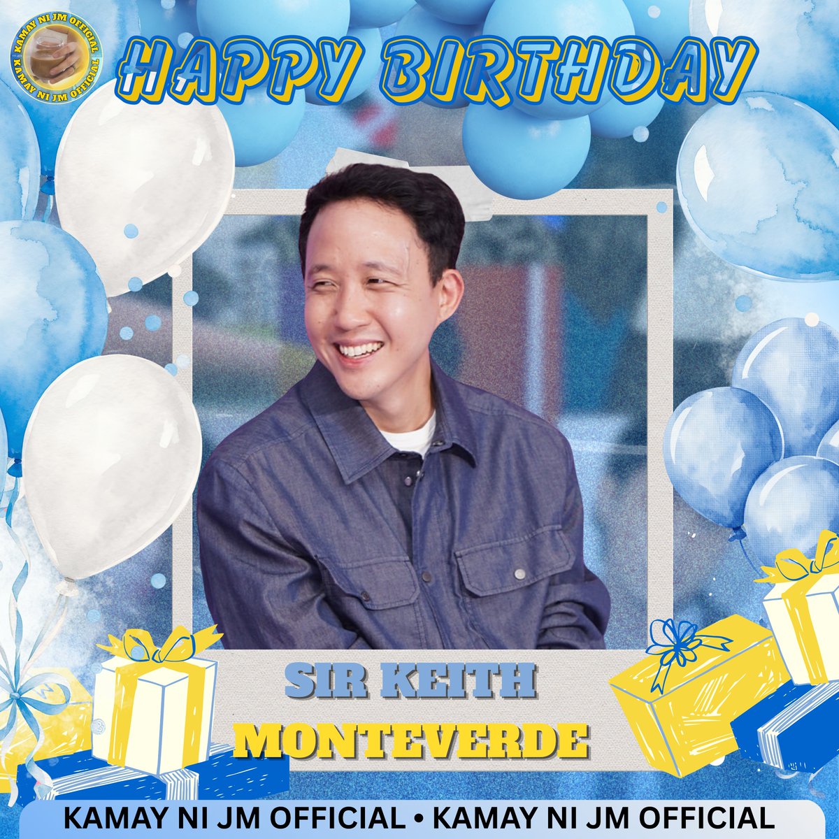 KAMAYNIJMO's tweet photo. HAPPY BIRTHDAY, SIR KEITH MONTEVERDE! 🎂💛

Thank you for supporting JMFyang and giving them wonderful opportunities. Wishing you more success, happiness, and blessings. May your special day be filled with joy and love. Have a great birthday, Sir Keith! 🎉💛 https://t.co/gKlTO8NJ0O