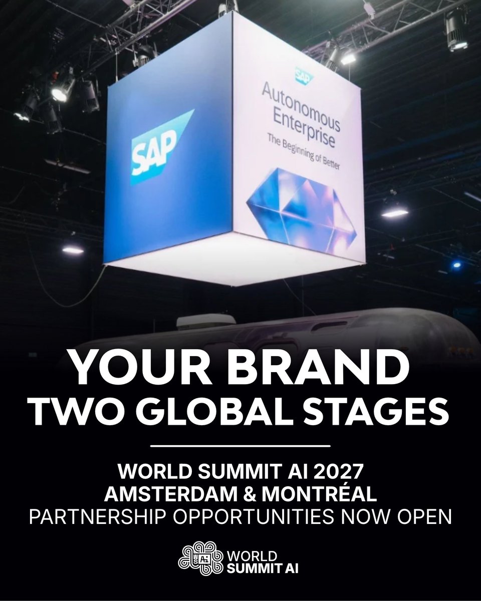 WorldSummitAI's tweet photo. 🌍 TWO GLOBAL SUMMITS. ONE INCREDIBLE OPPORTUNITY TO PUT YOUR BRAND AT THE HEART OF AI.

Still thinking about the energy at World Summit AI Amsterdam 2026? Because we certainly are. 💜
A buzzing exhibition floor, packed stages, incredible innovations, meaningful conversations and thousands of people from across the global AI community coming together in one place.

From exciting product demonstrations to new partnerships being formed on the exhibition floor, Amsterdam was a reminder of what happens when the right people come together.

And we're taking that energy into 2027. Bigger ambitions. Two global stages. Even more opportunities to connect.

We're now inviting commercial partners and sponsors to join us at:

WORLD SUMMIT AI AMERICAS | MONTRÉAL 2027
Our global AI summit in North America, bringing together the international AI ecosystem for two days of innovation, collaboration and business opportunities.
https://t.co/Je6fC75Y2A

WORLD SUMMIT AI AMSTERDAM 2027
The Home of AI. A global meeting place for the leaders, innovators, enterprises, investors and decision-makers shaping the future of artificial intelligence.
https://t.co/dOXBQxsVbu

Whether you're looking to showcase your technology, launch something new, build relationships with decision-makers or position your brand at the centre of the AI conversation, there's a place for you at World Summit AI.

From exhibition opportunities and sponsorship packages to bespoke partnerships, we'd love to explore what we can create together.

And after the incredible energy and interest we saw in Amsterdam this year, now is the time to start planning your 2027 presence.

📩 Let's talk partnerships!

Get in touch with Luke Webster, Commercial Director at World Summit AI, to explore sponsorship and exhibition opportunities across both global summits.

Two cities. Two global summits. Your brand at the centre of it all. 🚀

#WorldSummitAI #WSAI #WorldSummitAIAmericas #Sponsorship #Partnerships #AIInnovation #ArtificialIntelligence