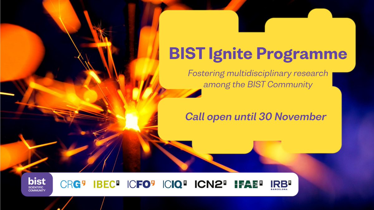 _BIST's tweet photo. 📢 The 9th BIST Ignite Seed Stage Call is currently open for applications!

Collaborative projects between at least two #BISTCommunity centres

👉 https://t.co/ArTjC3250v https://t.co/n5QUiCH8W1