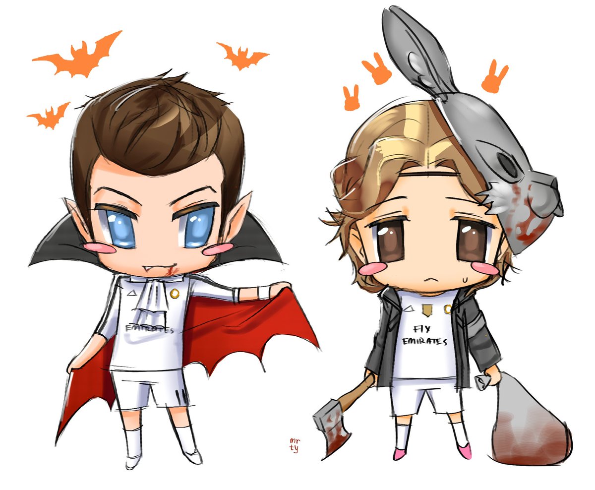 sttk4444's tweet photo. Halloween chibi bale and luka for my sis👀
#garethbale #lukamodric https://t.co/M93OnnbhWO