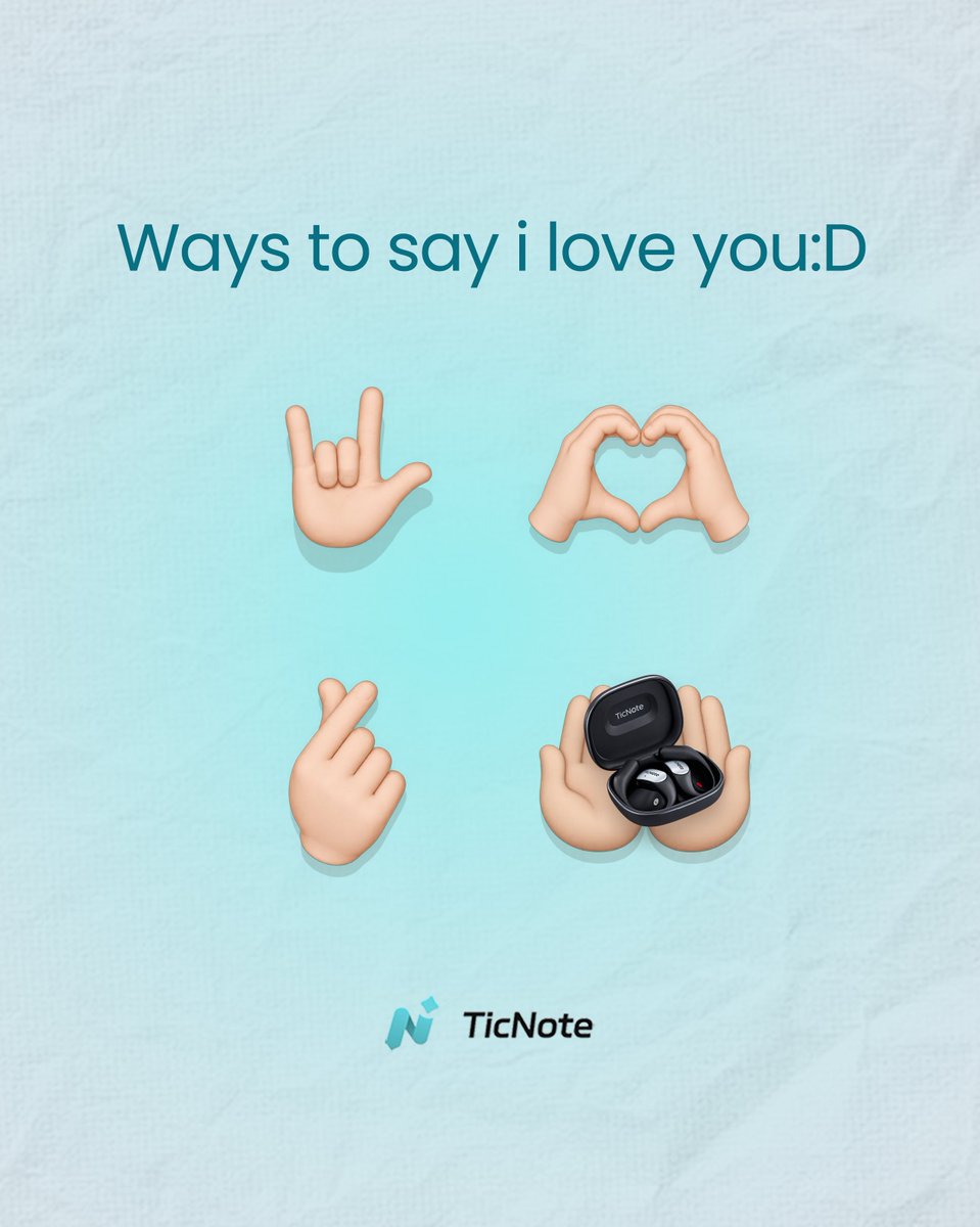 ticnotecloudTNC's tweet photo. Ways to say i love you.
 A heart with your hands. A finger heart. A rock on. Or just handing them something they'll actually use every day.
 TicNote for the people who matter. Because the best kind of "i love you" is the one that remembers everything they said.           
#ticnote #waystosayiloveyou #aitools #smartwatch #productivity