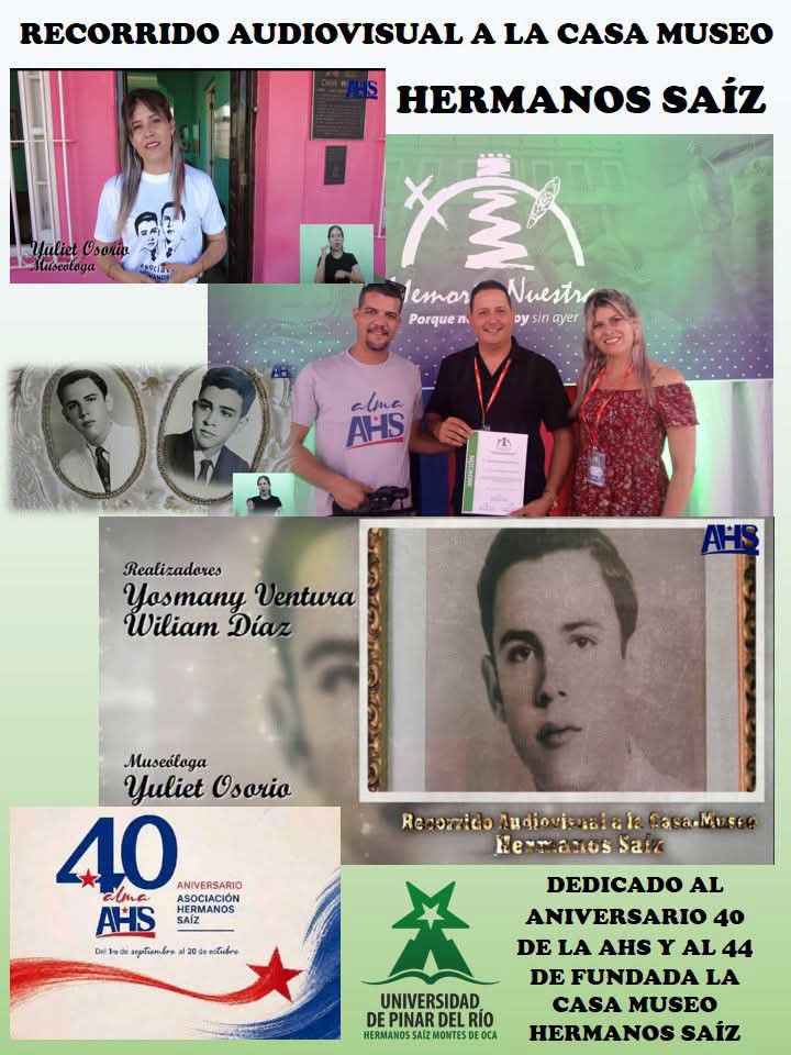 YamileRamosCord's tweet photo. "Recorrido audiovisual a la casa de los Hermanos Saíz" es la propuesta de los jóvenes artistas para celebrar el día de la cultura en #PinardelRío este 20 de octubre. #CubaViveEnSuHistoria https://t.co/u307F57shp