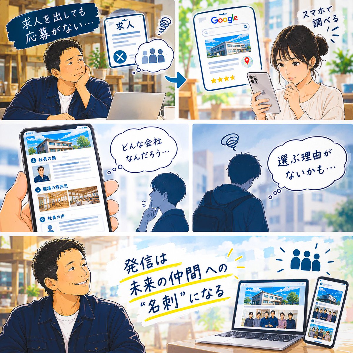 Ryo_fisherman's tweet photo. 人手不足と採用

「求人を出しても、応募がない。
若い人は、応募する前に会社をスマホで調べています。
そこで社長の顔も、職場の雰囲気も分からなければ、選ぶ理由がありません。
発信は、未来の仲間への“名刺”にもなります。」 https://t.co/bDtGIU8awH