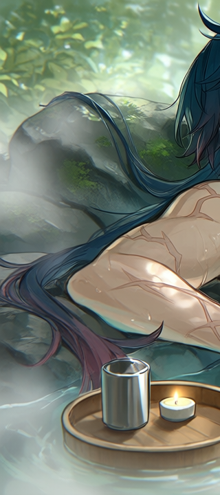 Skott_Guide's tweet photo. the water isn't the only thing that's hot ♨️ #honkaistarrail #HSR #Blade #刃 #pixai https://t.co/tVeVwd8ozL