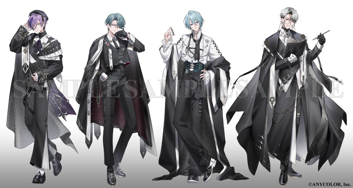 _kawausoman_'s tweet photo. 『#Haunted_School 』グッズにて、
フリオドールさん、渚トラウトさん、榊ネスさん、一橋綾人さんのお写真を撮影させていただきました🎃

よろしくお願いいたします！

#にじさんじハロウィン2026 https://t.co/OHyTkAWAPb