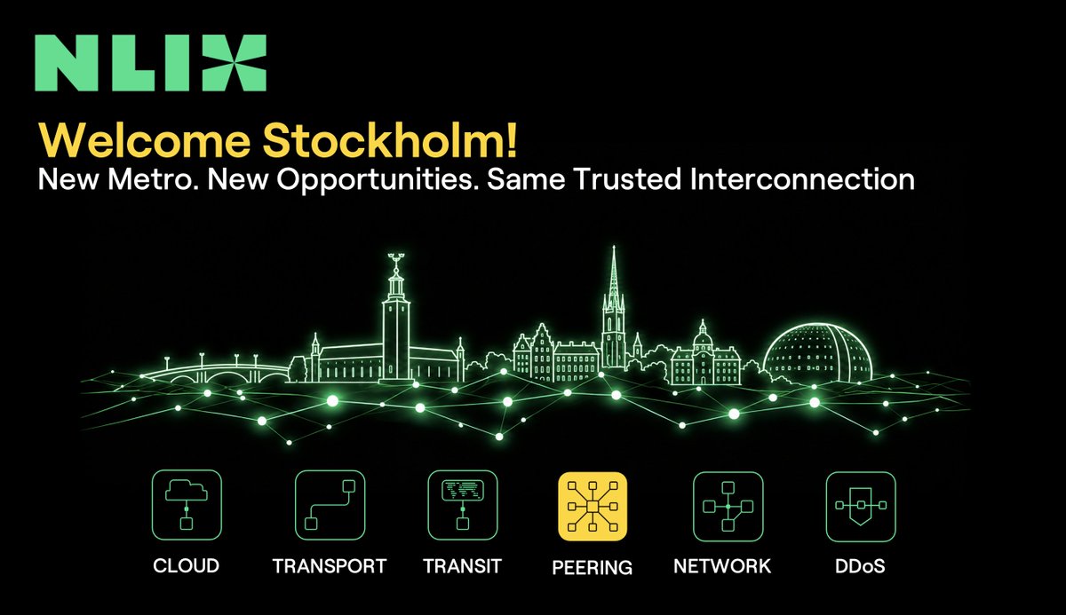 nl_ix's tweet photo. 🇸🇪 𝗦𝘁𝗼𝗰𝗸𝗵𝗼𝗹𝗺 𝗷𝗼𝗶𝗻𝘀 𝘁𝗵𝗲 𝗡𝗟-𝗶𝘅 𝗻𝗲𝘁𝘄𝗼𝗿𝗸
With STHIX joining the NL-ix family, Stockholm becomes part of our distributed European interconnection platform.

This connection works both ways. Networks across the NL-ix footprint gain access to the established network ecosystem in Stockholm, while STHIX users can connect into the wider NL-ix network ecosystem across Europe.

Curious how NL-ix can support your network? 
Explore our services and get connected. 👉 https://t.co/Mbsi5sMy69