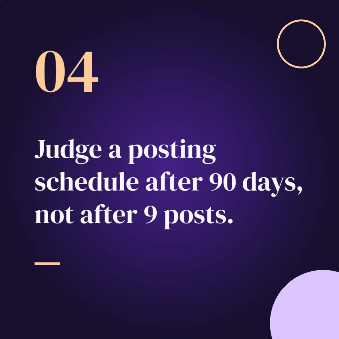 Octapost_app's tweet photo. Judge a posting schedule after 90 days, not after 9 posts.

Reach compounds. Pick a cadence you can keep (3 posts a week beats 7 for one week), fill a content calendar, then let the data speak.

https://t.co/EEp085UB8w https://t.co/Nz5YbnrPoy