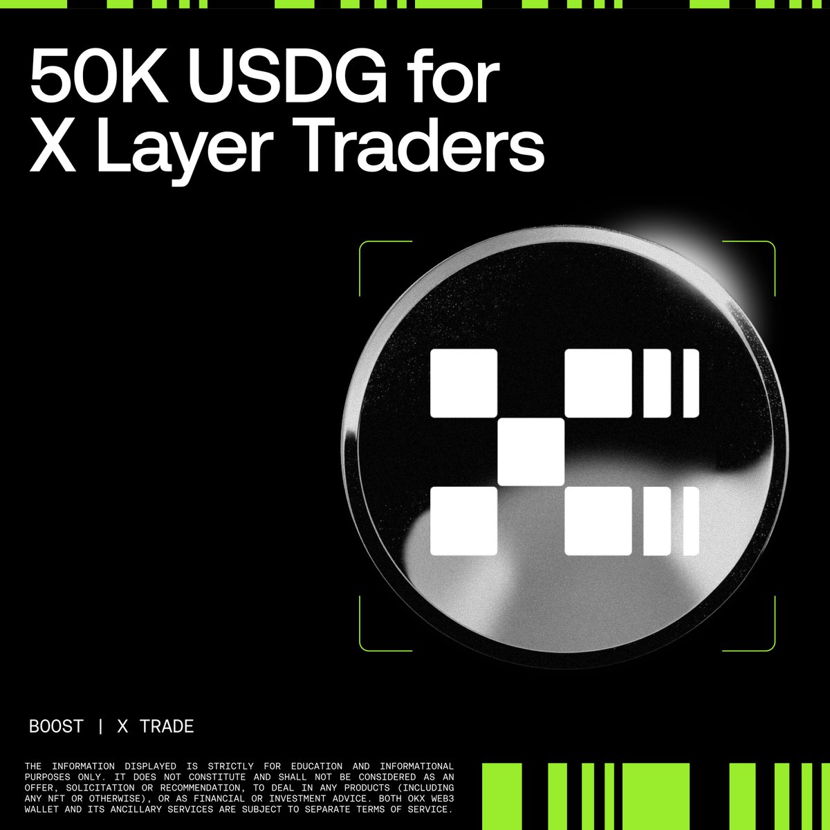 wallet's tweet photo. Boost X Trade is live for X Layer community-verified tokens.
 
Trade featured tokens like BEM, 宝拉, and FAB on our DEX to share a 50K USDG prize pool.

Ends on Oct 26, 10 am UTC
 
Join now: https://t.co/DwmaIfCUZg https://t.co/pE7d7YzAYd