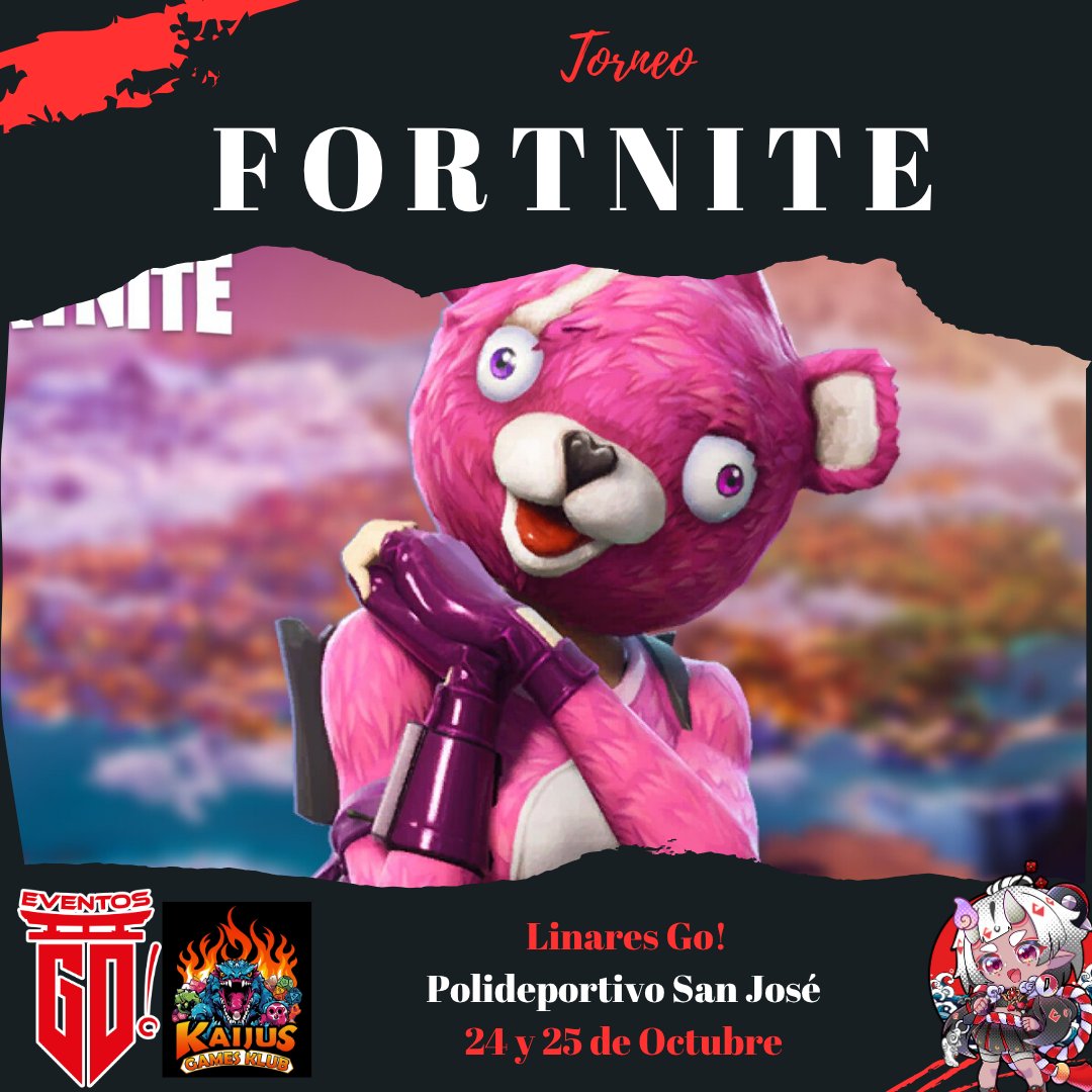 EventosGoFF's tweet photo. Recordaros que, entre los 12 torneos que tendremos, el domingo a las 16.30 será la hora del #fortnite en #Linaresfreakgo https://t.co/THhxDi10VW