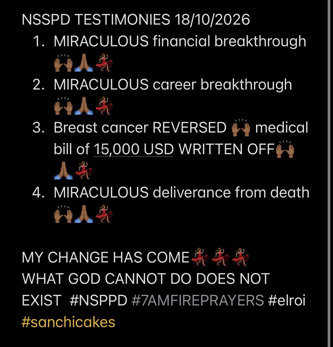 Sanchicakes's tweet photo. MY CHANGE HAS COME💃🏽💃🏽💃🏽
WHAT GOD CANNOT DO DOES NOT EXIST  #NSPPD #7AMFIREPRAYERS #elroi#sanchicakes https://t.co/XBUTyZgZOF