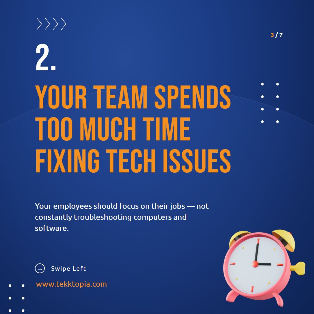 tekktopialtd's tweet photo. 🚨 Frequent system crashes, slow networks, and constant tech issues? Your business may need better IT support! 💻
Keep your operations smooth, secure, and productive with Tekktopia. 🚀
#Tekktopia #ITSupport https://t.co/lvr0KYHg5W