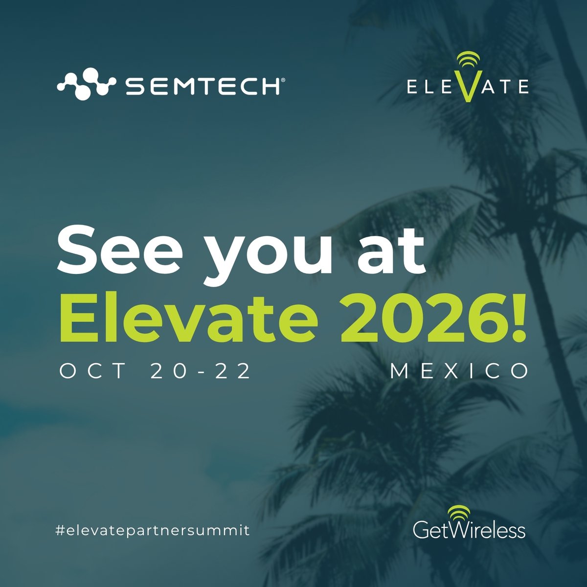 SemtechCorp's tweet photo. We're proud to sponsor GetWireless Elevate with @GetWireless, Oct 20-22 in Costa Mujeres.
Join AirLink Certification Training on Oct 20 (1:00-4:00 PM) and the Semtech Keynote on Oct 21 (9:15 AM).
#Semtech #ElevatePartnerSummit #AirLink #GetWireless https://t.co/J0fVo0sPM8