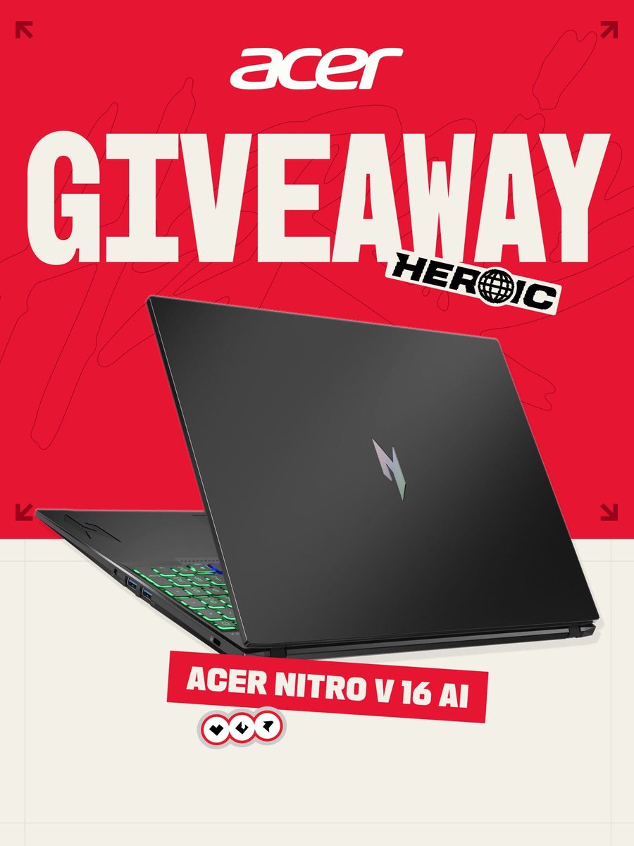 heroicgg's tweet photo. Unlock the ability to game on the go with this Acer Nitro V 16 AI giveaway

To enter:
Follow @heroicgg & @Acer 
Like + Retweet
Tag a friend

Winner will be drawn in 7 days, good luck!