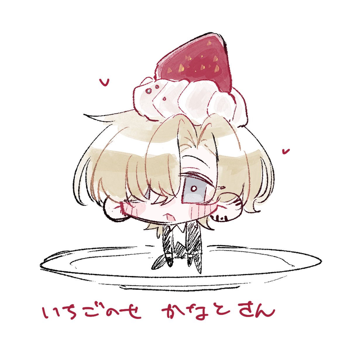Evidence_fried's tweet photo. どうしても描きたくて〜……👉👈
いちごのせさん……💛🍓 https://t.co/ZBXmlwexGJ