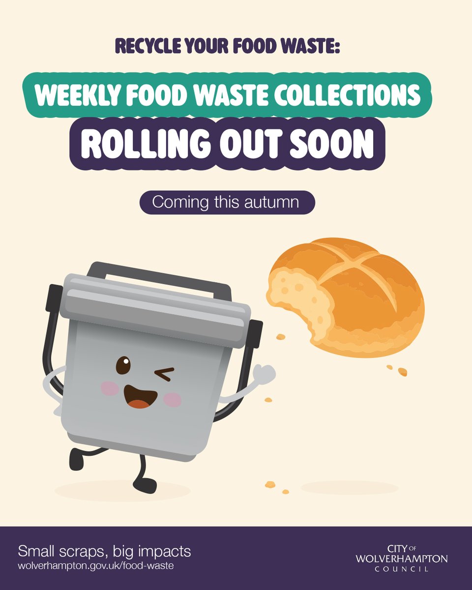 WolvesCouncil's tweet photo. 🍕 One week until food waste collections start!
🗓️ Weekly collections will take place on your usual collection day. Service introduced following g'ment legislation. 
🦴 It’s simple, convenient &amp; could free up space in your household bin.
Info: https://t.co/jOQQowqN7s https://t.co/ixXMvIVMfY