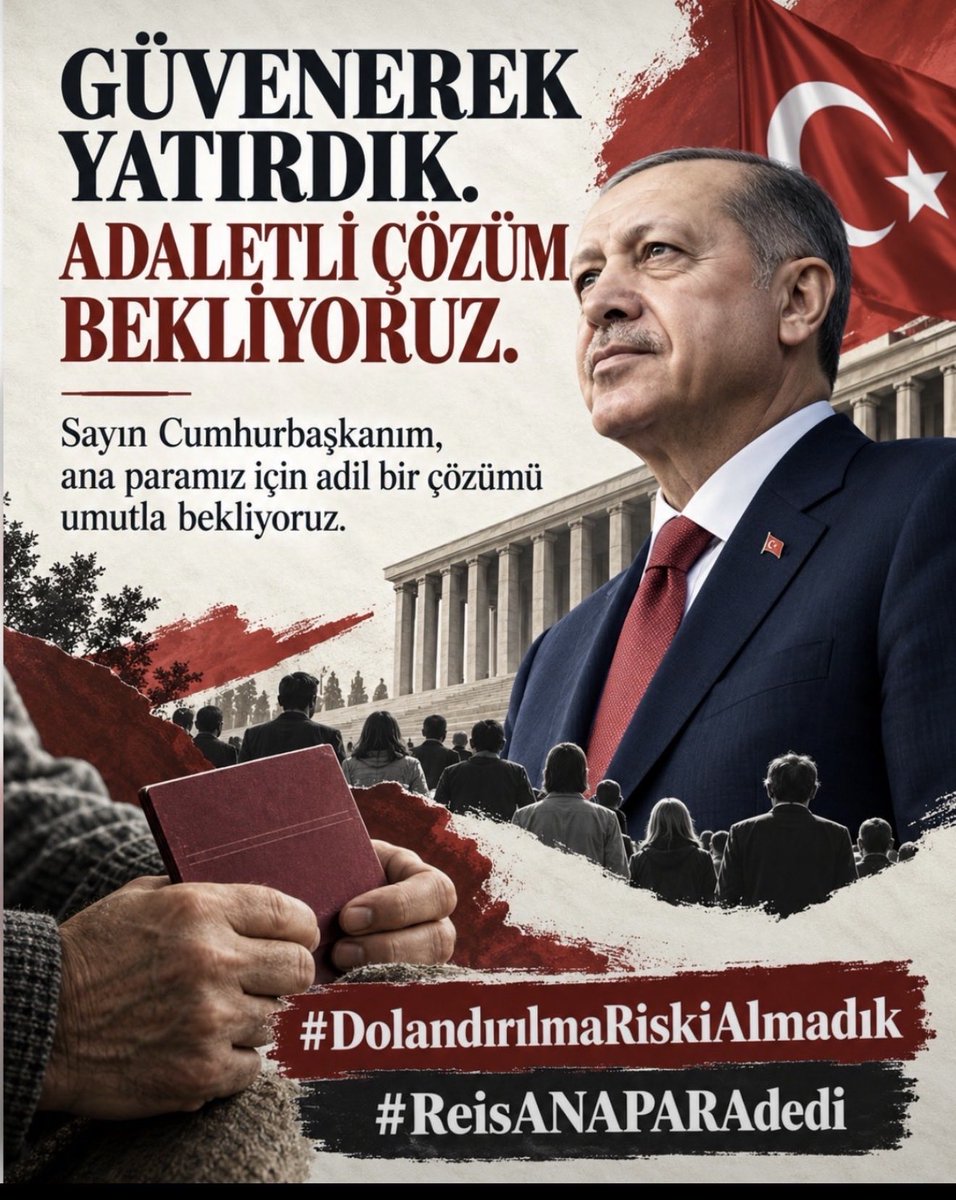 carpedim1's tweet photo. Devletin denetimine güvenip yatırım yaptık. Şimdi emanet ettiğimiz paramıza ulaşamıyor, borçlarımızı kapatamıyoruz. Bu mağduriyet daha fazla büyümeden anaparalarımız ödenmeli.

#AnaparaYoksaOyYok
#YasadaMadde4degissin #ReisimizTamANAPARAGuvencesi
Halkın talebi açık: ANA PARAMIZ EKSİKSİZ ÖDENSİN, ENFLASYON FARKI KARŞILANSIN.
ANAPARAMIZI HAKKIMIZI İSTİYORUZ!!!!

@mehmedmus
@ifarukaksu
@oerdem42
@Nilgun_OK
@sadullahkisacik
@ayyuceturkestas
@resulkurt34
@haltinsoy68
@orhanyegin
@Mv_CavitAri
@ahmetkilic16
@GulizarBicer
@AdaletKaya_
@ejderacikkapi
@OzgurKarabat34
@yasarkirkpinarr
@UmitOzlale
@cevdetakaychp
@NecmettinErkan_
@RTEerdogan
@_cevdetyilmaz
@abakingurlek
@Akparti
@tcbestepe
@HuseyinYayman
@grok
@avabdullahguler
@AvOzlemZengin
@deniz_zeyrek
@dbdevletbahceli
@mkulunk
@sahapkavcioglu
@hasandogan
@samiltayyar27