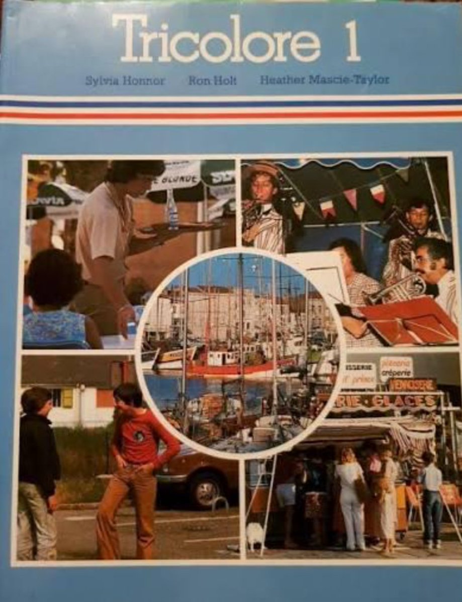 BradfemlyWalsh's tweet photo. The Tricolore textbooks did not prepare us for all this shit going off in France. The most exciting thing that ever happened in La Rochelle was Annette falling off her bike or Philippe enjoying a particularly tense game of le badminton down l'auberge de jeunesse. https://t.co/u2VfopiHTT