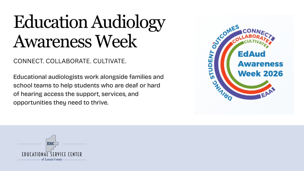 ESCLC's tweet photo. Access to learning means more than hearing what's happening in a classroom. It means being part of the experience.

This Educational Audiology Awareness Week, we thank our own educational audiologists and those across education whose expertise helps to make that possible. https://t.co/NsuduwmSFF