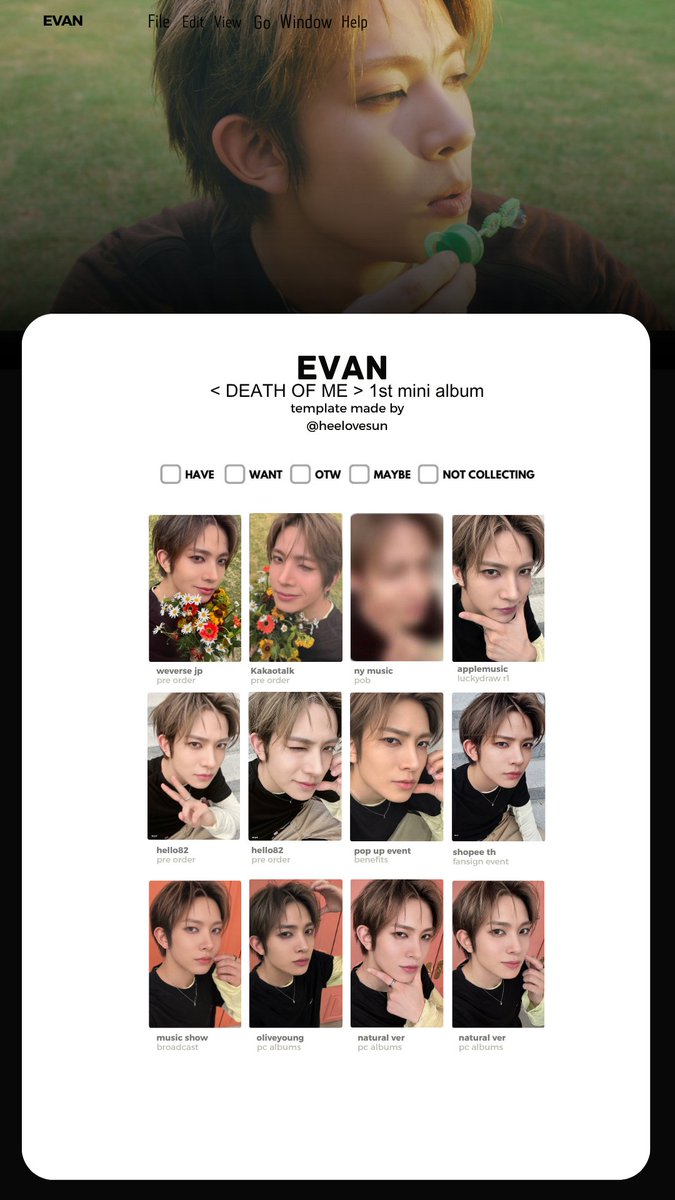 heelovesun01's tweet photo. #EVAN < DEATH OF ME > 1st mini album TEMPLATE photocards 
SAME OUTFIT TEMPLATE 
[1/3] concept photo ver.

#EVAN #evan #에반  #evandeathofme #evantemplate #DEATH_OF_ME https://t.co/yBjN8hHkbt