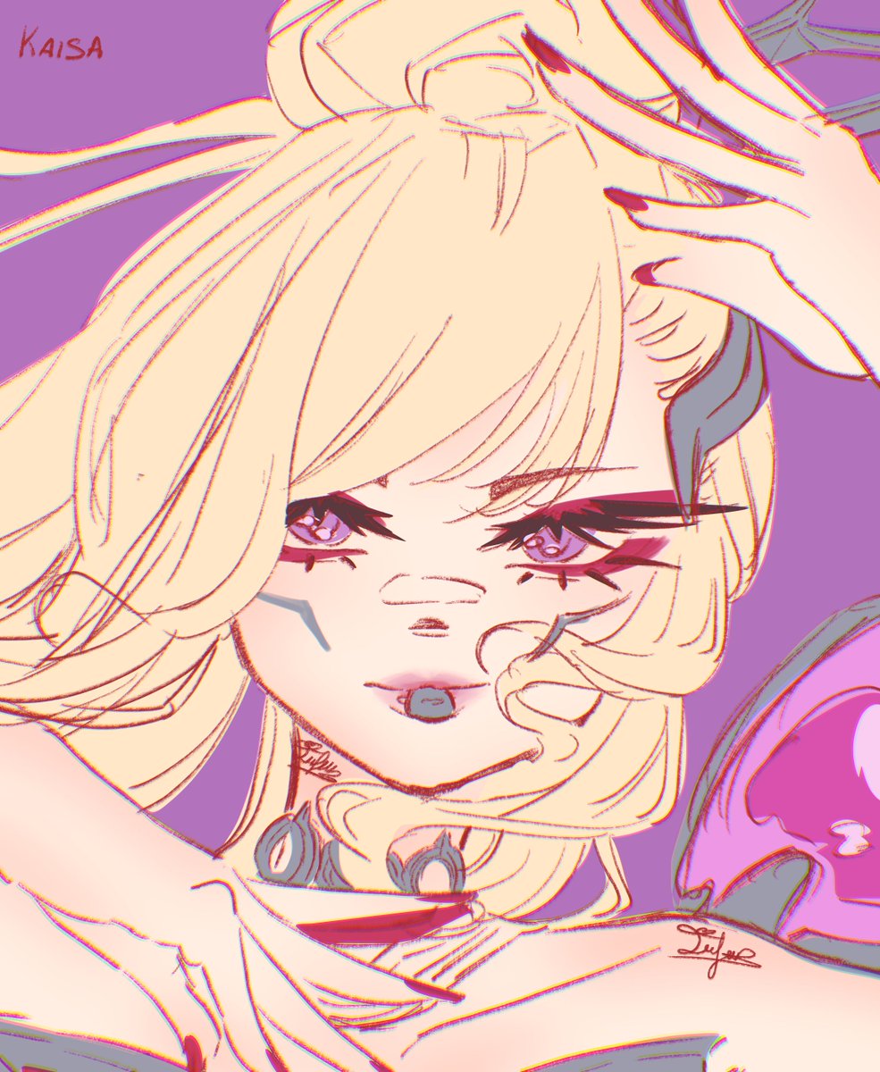 Fufurire's tweet photo. Ahhhh I got no time I have to work but I STILL MADE A SKETCH FOR KAISA MY GOATY

HER VOGUING OMGGGGG 💃💃💃
#KDA #Kaisa https://t.co/WQgMzrk9wn