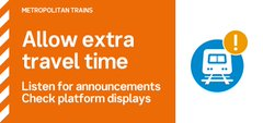 metrotrains's tweet photo. Cranbourne/Pakenham/Sunbury lines: Major delays due to a fire brigade request in the State Library area.

> Trains may remain stationary for extended periods at platforms or between platforms.
> Select services may terminate/originate at intermediate stations.

Check information displays and listen for announcements as services may be altered at short notice.
