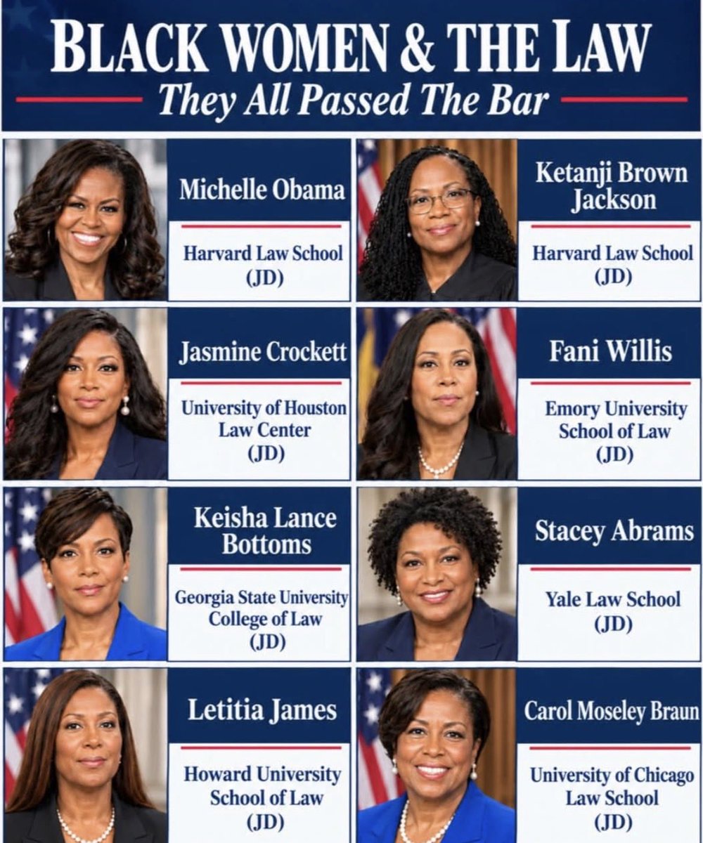 MelanatedTalk's tweet photo. They are Black Excellence! They are also the reason why Black women are disliked by so many. 
Intelligent 
Beautiful 
Successful 
Determined 
#BlackWomen 
#BlackExcellence 
#BlackLawyers 
#Unbothered https://t.co/FVqErITB6I