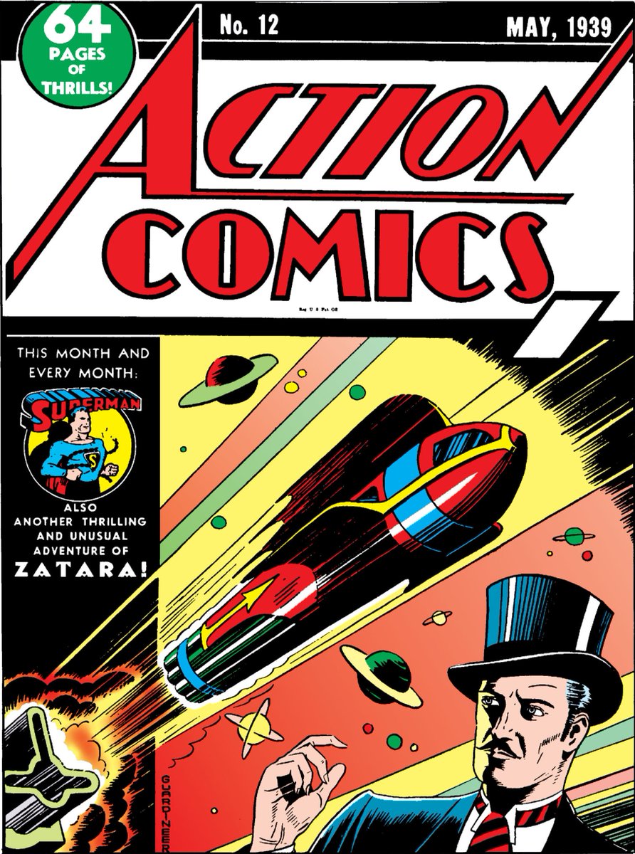 RobMessick's tweet photo. Action Comics 12
Inside this comic is the 12th appearance of Superman At least he's kind of on the cover.

@DCComics @DCOfficial @Superman
#JoeShuster #JerrySiegel #DCComics #ActionComics
@JamesGunn
@actioncomics #Zatara https://t.co/nhXTd0BimD