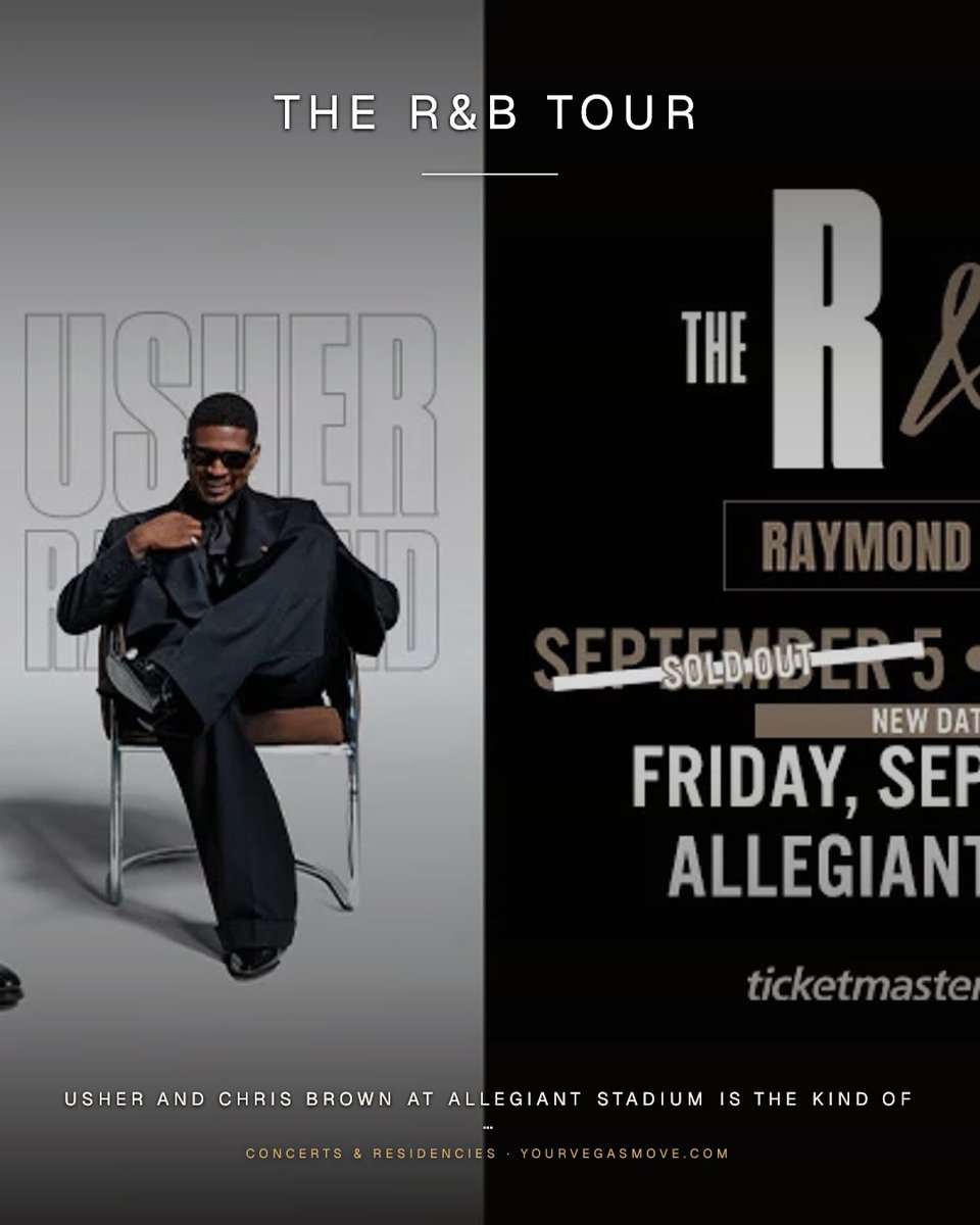 YourVegasMove's tweet photo. Usher and Chris Brown bring arena-scale R&amp;B to Allegiant Stadium for a night that feels built for locals who want the city’s biggest concert moment.

#YVM #YourVegasMove #AllegiantStadium #Usher #ChrisBrown

https://t.co/XVyUj4ardI https://t.co/St1M9eEUIi