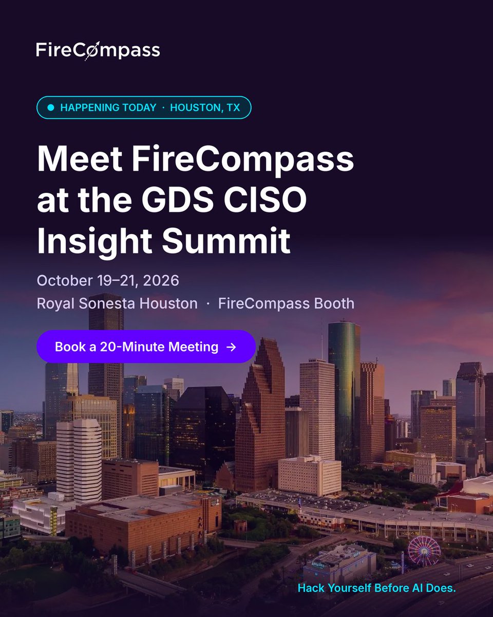 FireCompass's tweet photo. We're live at the 41st CISO Insight Summit, testing full attack surfaces in real time with FireCompass AI agents. Stop by our booth or book 20 mins with the team! 👇

🔗 https://t.co/3FOIsEXQN8

#CISOInsightSummit #GDSSummits #Pentesting #InfoSec #GDS #USA #USAEvents #USASecurity https://t.co/e0BrJpQg4c