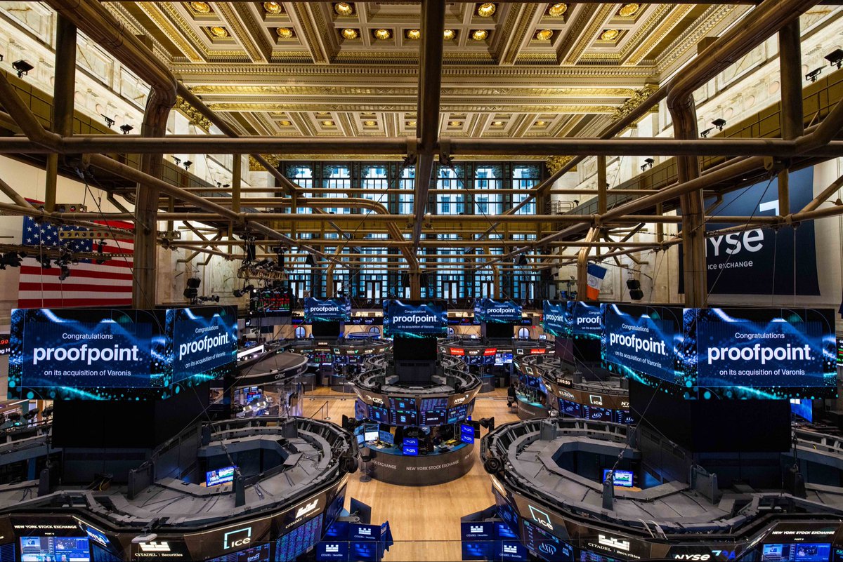 NYSEWired's tweet photo. Congratulations @proofpoint on its acquisition of Varonis ⚡️

A super milestone for all the team! 

Well done 🚀

#NYSEWired #theCUBE https://t.co/LueRC20wOq