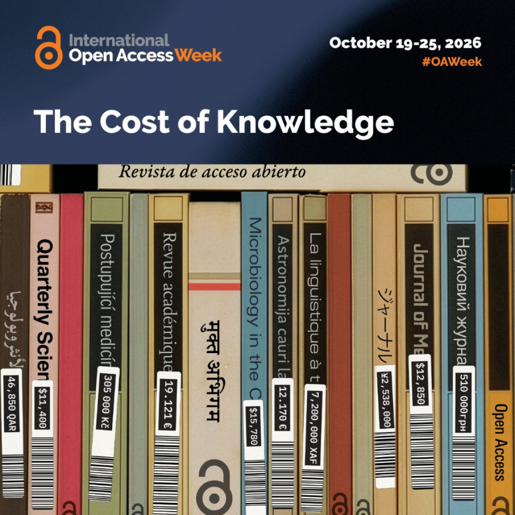 RodgersLibrary's tweet photo. Join University Libraries in celebrating International OpenAccess Week! 

This year's theme, "The Cost of Knowledge" encourages us to consider how publishing costs, access, and equity shape the ways research is created, shared, and discovered.

All are welcome to attend! https://t.co/RIYFVLsB91