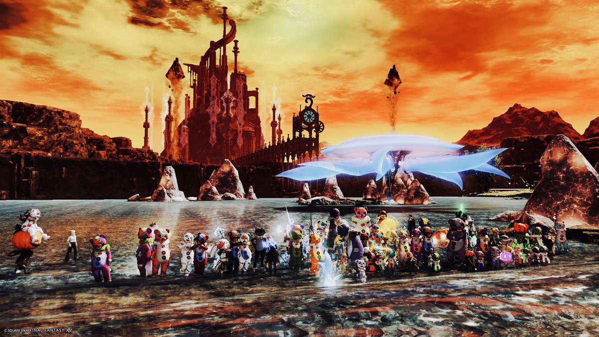 Rubygo_ff14's tweet photo. エウレカBA統合体験。島は144人満員御礼。なんとかノードとれて突入・クリア。初クリア12人ってすごい👏
ハロウィン着ぐるみ🎃楽しいBAでした☺️
#バルデシオンアーセナル https://t.co/h8bBSmvFCx