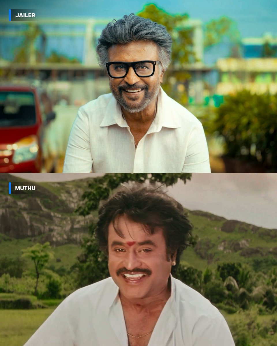 PrimeVideoIN's tweet photo. thalaivar as muthu hits different every single time 🤩🤌 https://t.co/MiL4V1GiYT