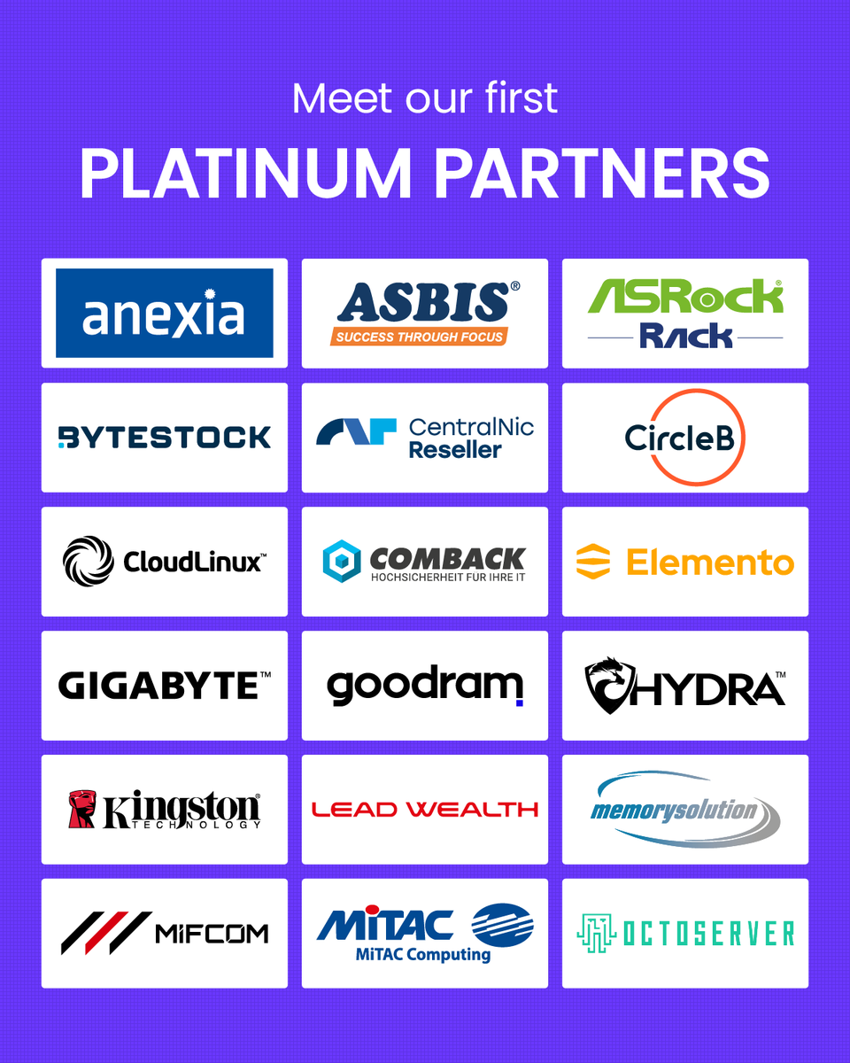 cloudfest's tweet photo. 🤝 Meet our first Platinum Partners for #CloudFest Global 2027!

35 companies. Four days. One cloud community.
📍 Europa-Park, Germany | March 15–18

Free Community Pass: 3W9JHQRU
https://t.co/TUDNb78m8A https://t.co/tsAntxNcVw