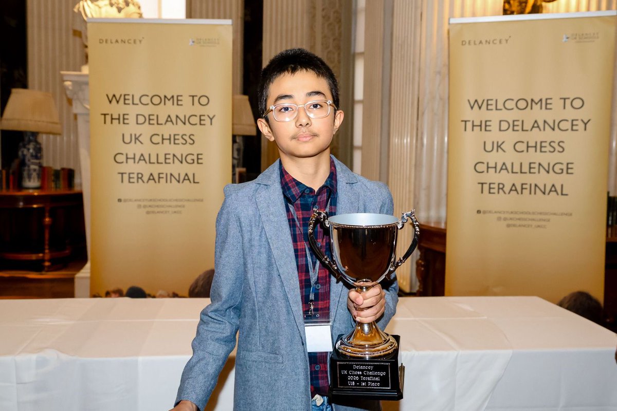 Delancey_UKCC's tweet photo. Terafinal has concluded and we have our youngest ever winner in u18s - well done Dildarav (age 12) 🎉♟️🏆 https://t.co/BUgWBTPSem