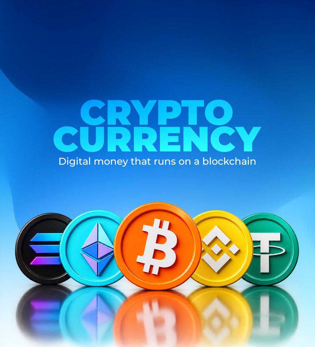 GIteam_'s tweet photo. 8 crypto words everyone uses and few can explain 👀 Thread 🧵

⛓ Blockchain: a shared record, hard to secretly change
💱 Cryptocurrency: digital money on a blockchain
🎟 Token: a digital unit that can represent almost anything

#GeniusInvestors #CryptoEducation https://t.co/LE1A9ppCkk